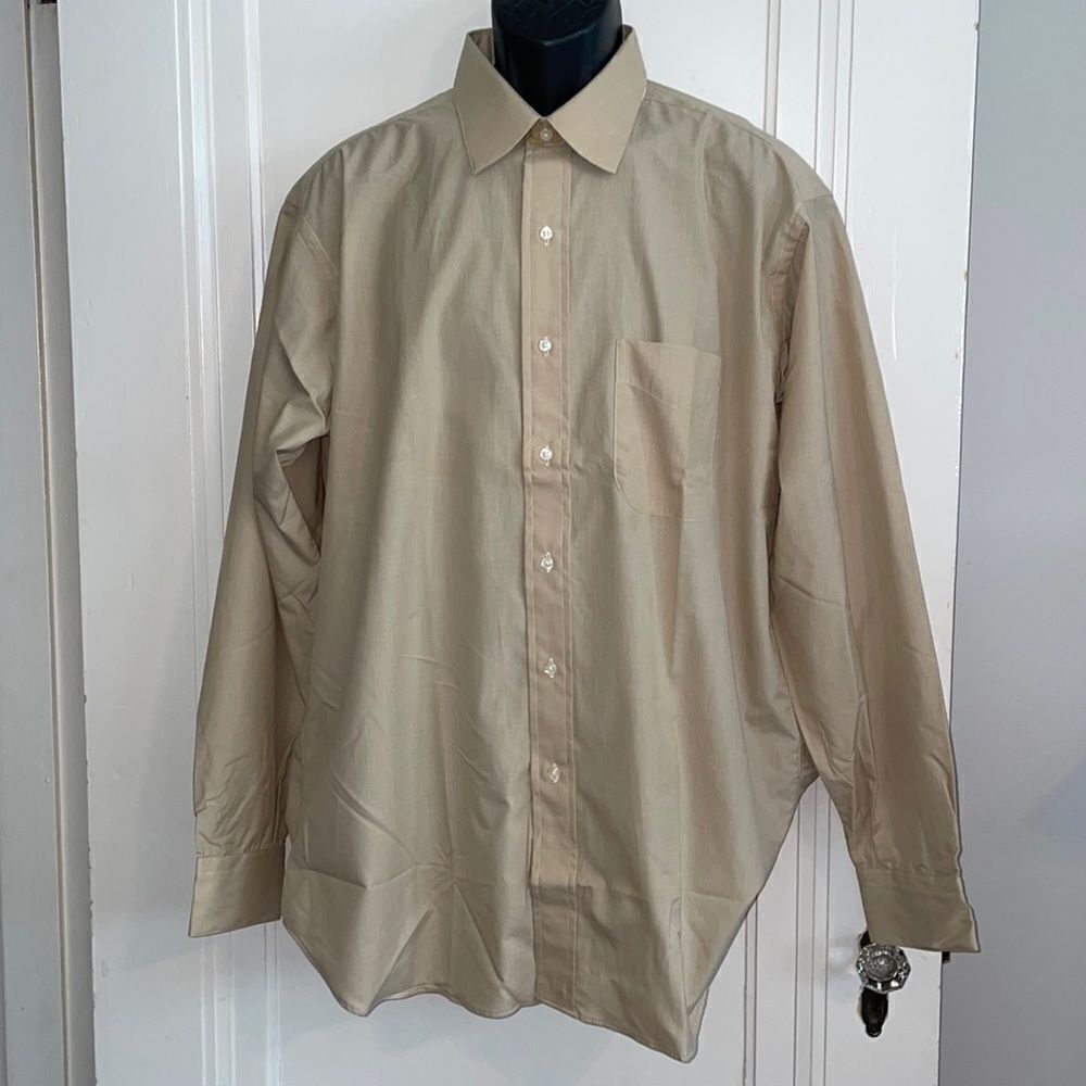 ‎Nwot Gitman Brothers tan cotton dress shirt